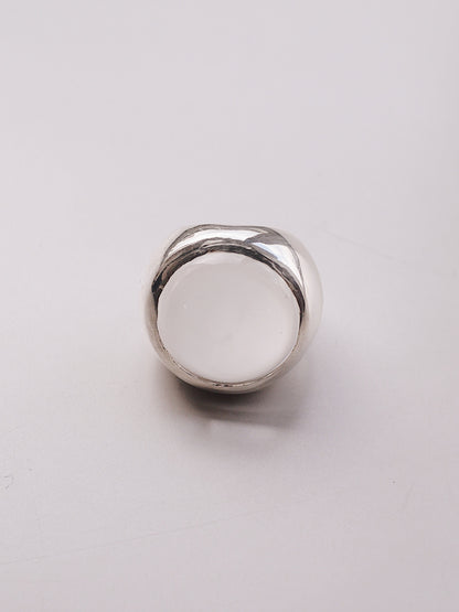 Round sphere rock crystal ring